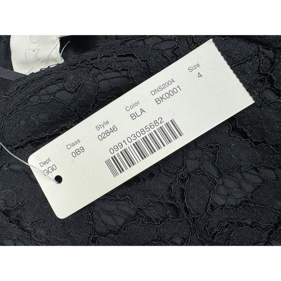 $228 J. Crew Women's 4 Black Lace Cathleen Strapless Sweetheart Sheath Dress NWT - Picture 4 of 5